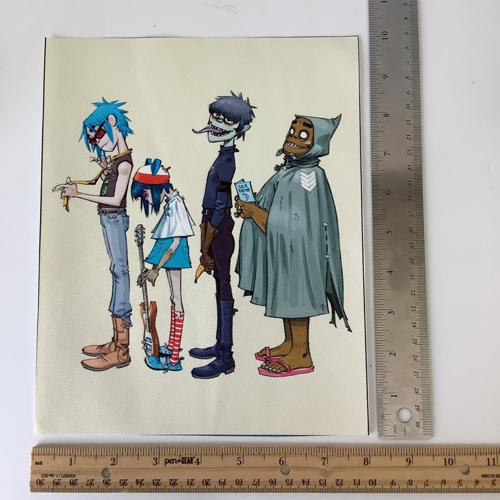 Gorillaz Band Phase 3 Plastic Beach Era Canvas Print 8 x 10